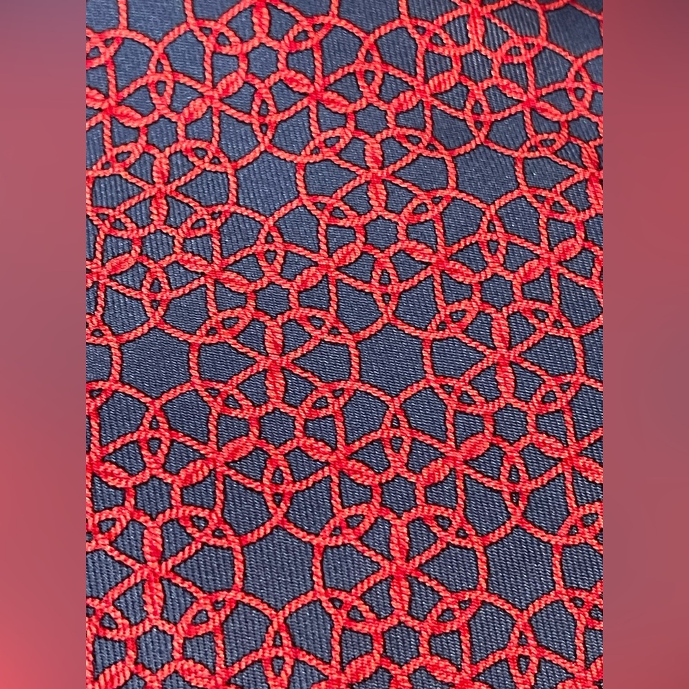 Hermes Silk Necktie with Rope Pattern. Silk 7822 UA. Blue and Red - Picture 2 of 4